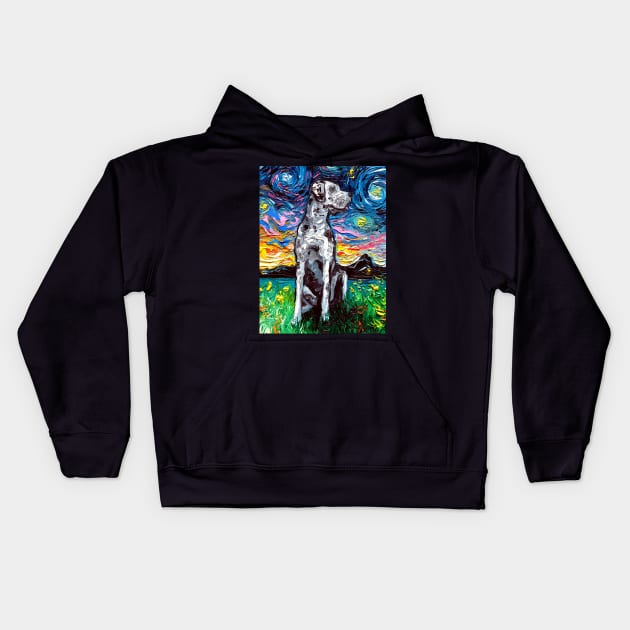 Great Dane Night Kids Hoodie by sagittariusgallery